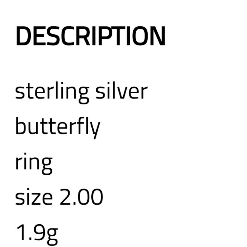 .925 Toe Ring Solid Sterling Silver Butterfly - image 5